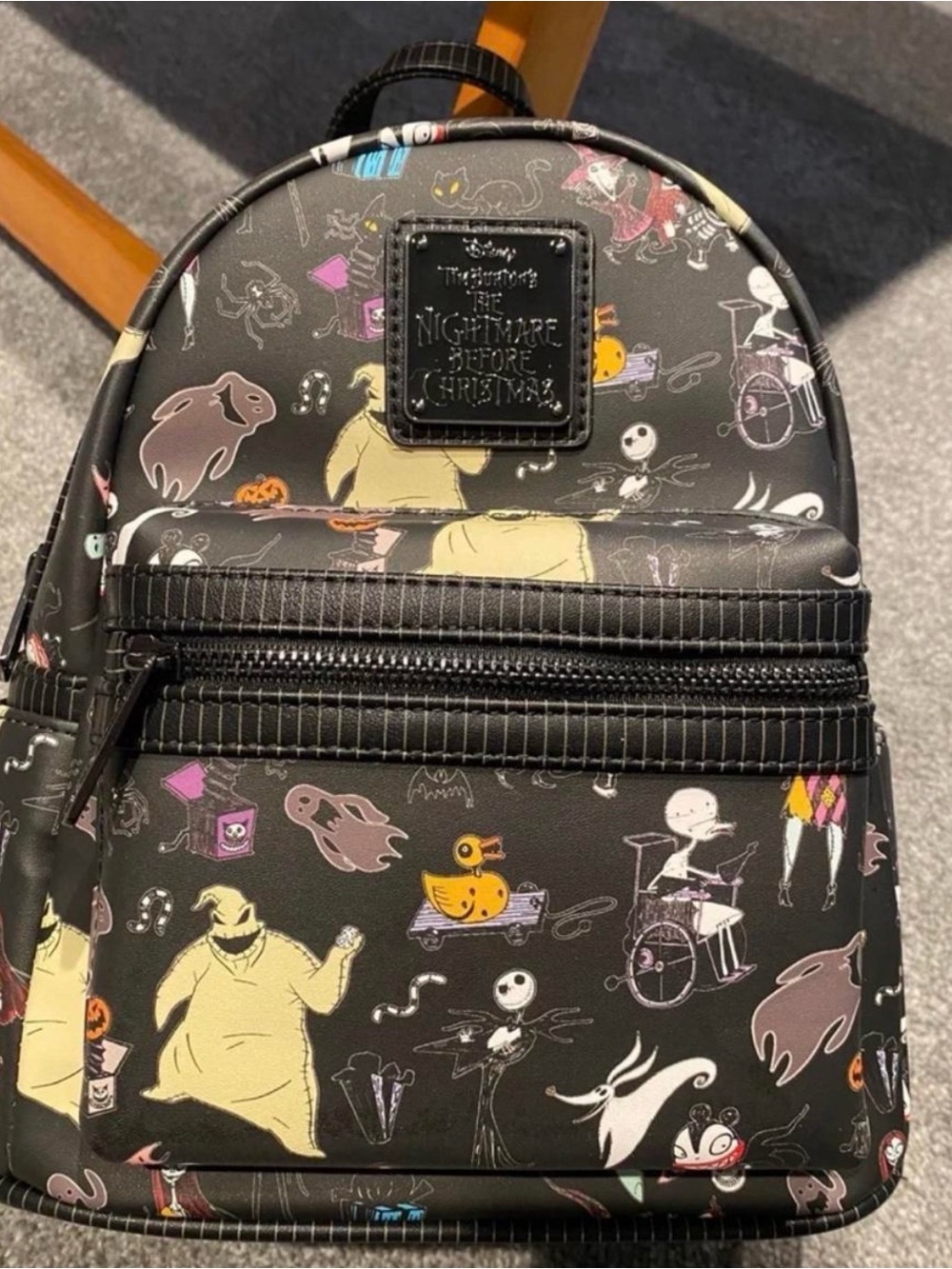 The Nightmare Before Christmas Black Mini Backpack by Loungefly
